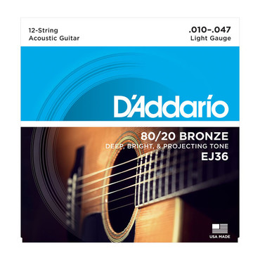 D'Addario EJ36 80/20 Bronze 12-String Light (10-47) image