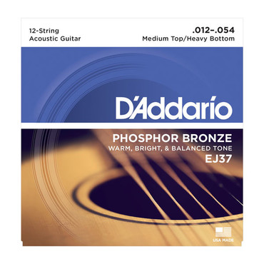 D'Addario EJ37 Phosphor Bronze 12 String Medium Top Heavy Bottom (12-54) image