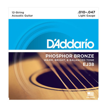D'Addario EJ38 Phosphor Bronze 12 String Light (10-47) image