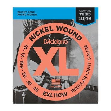 D'Addario EXL110W Nickel Wound Regular Light Wound 3rd (10-46) image