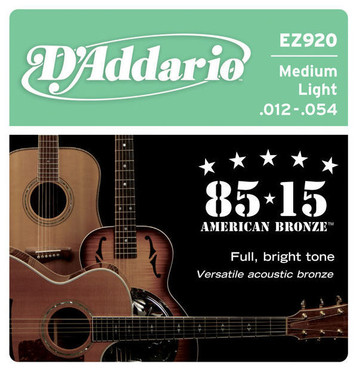 D'Addario EZ920 Bronze 85/15 Medium Light (12-54) image