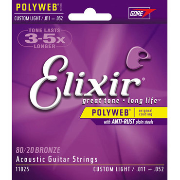 Elixir Polyweb 80/20 Bronze 11025 Custom Light (11-52) image