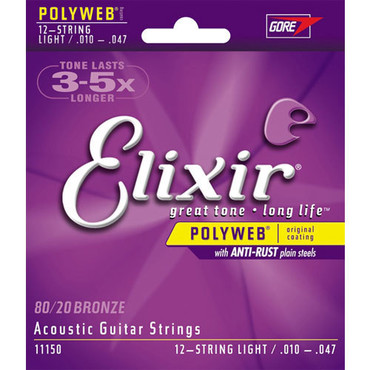 Elixir Polyweb 80/20 Bronze 11150 12-String Light (10-47) image