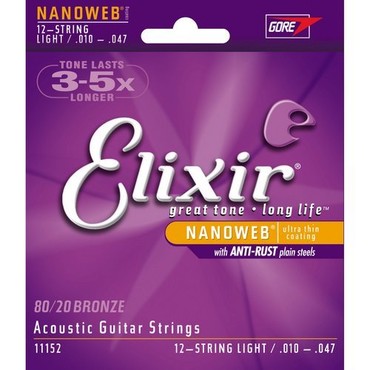 Elixir Nanoweb 80/20 Bronze 11152 12-String Light (10-47) image