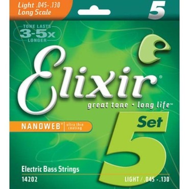 Elixir Nanoweb Bass 14202 5-String Light/Long Scale (45-130) image
