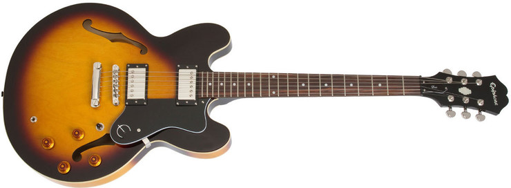 Epiphone Dot Vintage Sunburst полуакустическая гитара купить в