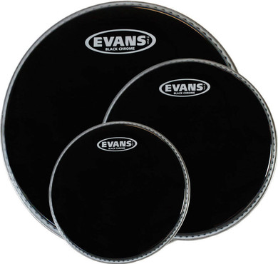 Evans Black Chrome Rock Tom Pack ETP-CHR-R image