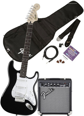 Fender Squier Affinity Stratocaster Black + Frontman 10G image