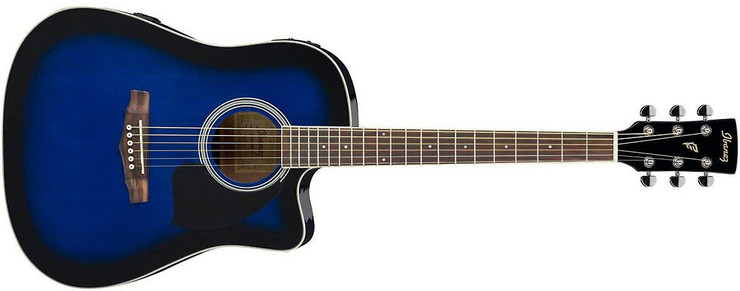 Ibanez PF15ECE-TBS Transparent Blue Sunburst High Gloss image