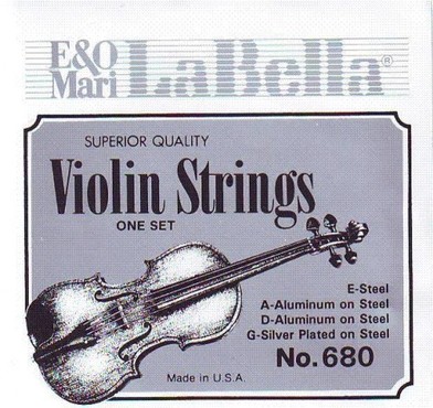 La Bella Violin Silver Plated Round Wound 4/4 Scale 680 image
