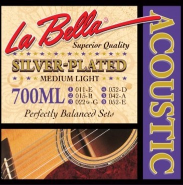La Bella Acoustic Silver-Plated Medium Light 700ML (11-52) image