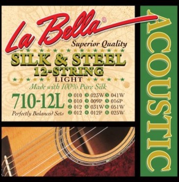 La Bella Acoustic Silk & Steel 12 String Light 710-12L (10-51) image
