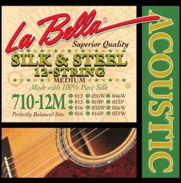 La Bella Acoustic Silk & Steel 12 String Medium 710-12M (12-56) image
