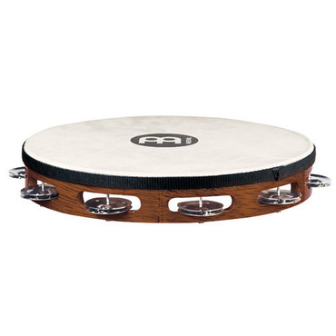 Meinl TAH1AB Traditional Goat-Skin Wood Tambourine Steel Jingles image