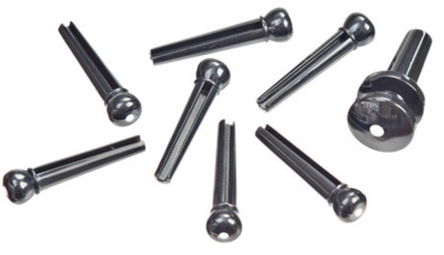 Planet Waves PWPS10 Molded Bridge Pins Ebony Ivory Dot image