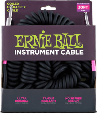 Ernie Ball 6044 Black Coiled Straight Straight 0