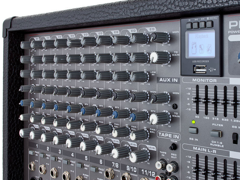 Phonic Powerpod 1062 R микшер с усилителем мощности, 9 XLR, 3