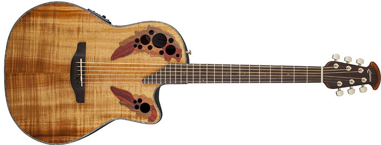 Ovation CE44P-FKOA Celebrity Elite Plus Mid Cutaway Natural Figured Koa 0