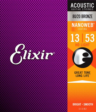 Elixir Nanoweb 80/20 Bronze 11182 HD Light (13-53) 0