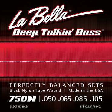 La Bella 750N Deep Talkin Bass Black Nylon Tape Light (50-105) 0