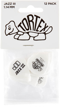 Dunlop 478P114 Tortex White Jazz III Pack 0