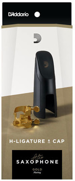 D'Addario HAS1G H-Ligature & Cap Alto Saxophone Gold 0