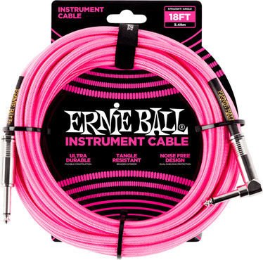 Ernie Ball 6083 Neon Pink Braided Straight Angle 0