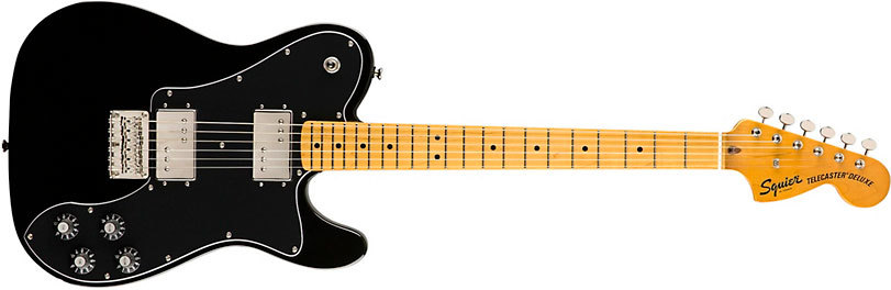 Squier Telecaster Deluxe ブラック Squier FSR Affinity Series Telecaster Deluxe, Metallic Black at