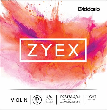 D'Addario DZ313A Zyex Violin Single Aluminum D String 4/4 Heavy Tension 0
