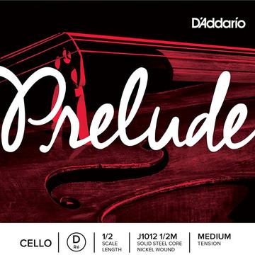 D'Addario J1012 1/2M Prelude Cello Single D String 1/2 Medium Tension 0