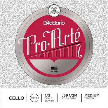D'Addario J59 1/2M Pro-Arte Cello 1/2 Medium Tension 0