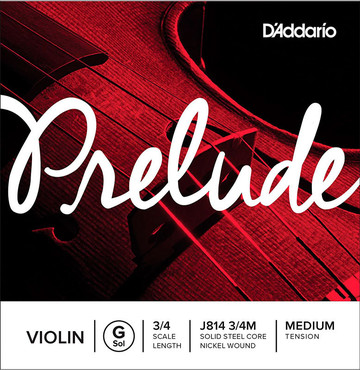 D'Addario J814 1/2M Prelude Violin Single G String 1/2 Medium Tension 0