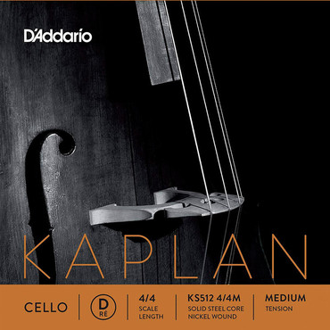 D'Addario KS512 4/4M Kaplan Cello Single D String 4/4 Medium Tension 0