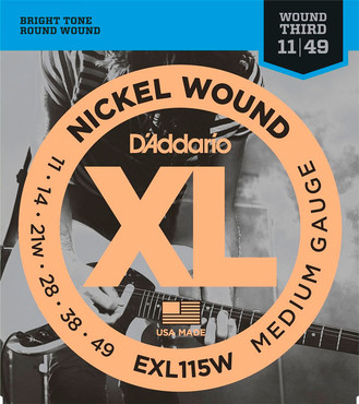 D'Addario EXL115W Nickel Wound Medium Blues-Jazz Rock (11-49) 0