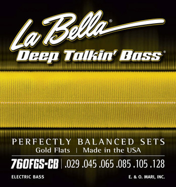 La Bella 760FGS-C Deep Talking Bass Gold Flats (29-128) 0