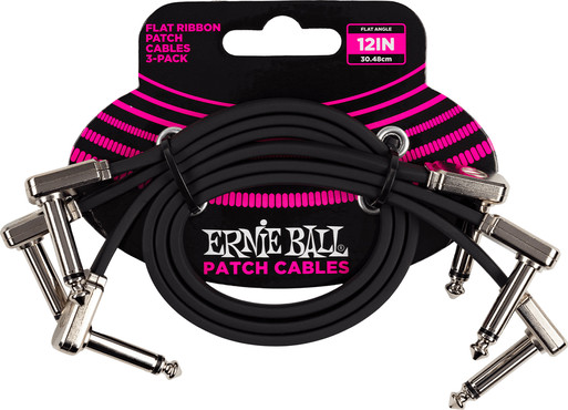 Ernie Ball 6222 Flat Ribbon Patch Cable 3-Pack 0