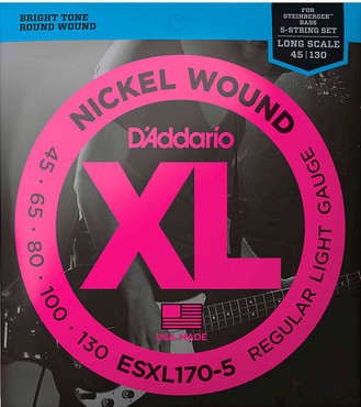 D'Addario EXL170-5 Nickel Wound Bass 5-String Light (45-130) 0