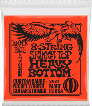 Ernie Ball 2624 Nickel Wound 8-String Slinky Skinny Top Heavy Bottom (9-80) 0
