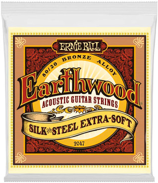 Ernie Ball 2047 Earthwood 80/20 Bronze Silk and Steel Extra Soft (10-50) 0