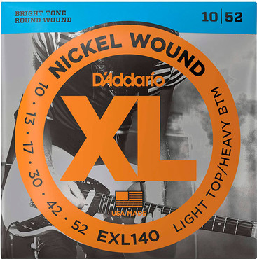 D'Addario EXL140 Nickel Wound Light Top Heavy Bottom (10-52) 0