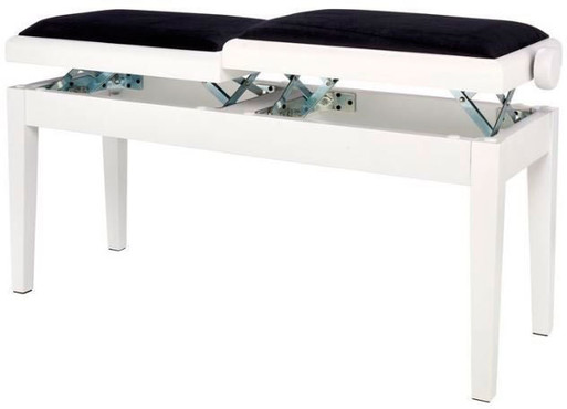 Gewa 130220 Piano Bench Deluxe Double White Matt 0
