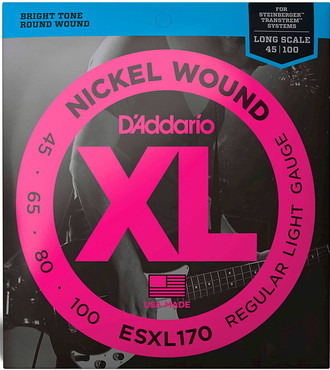 D'Addario ESXL170 Nickel Wound Bass Light Double Ball End (45-100) 0