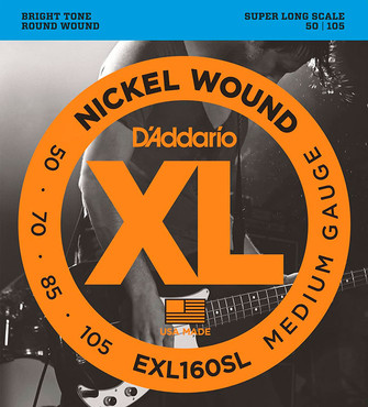 D'Addario EXL160SL Nickel Wound Bass Medium Super Long Scale (50-105) 0