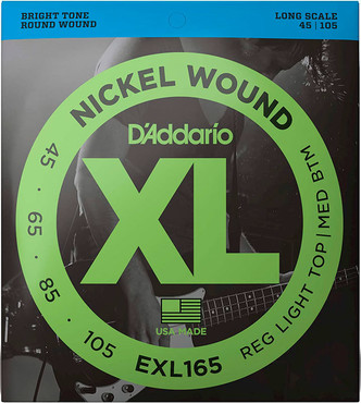 D'Addario EXL165 Nickel Wound Regular Light Top Medium Bottom (45-105) 0