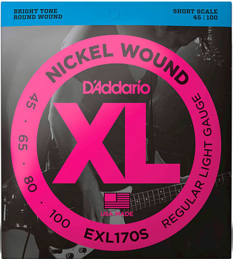 D'Addario EXL170S Nickel Wound Bass Light Short Scale (45-100) 0