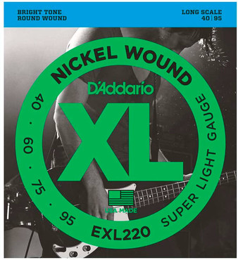 D'Addario EXL220 Nickel Wound Bass Super Light (40-95) 0