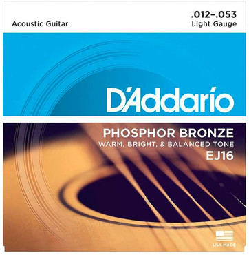 D'Addario EJ16 Phosphor Bronze Light (12-53) 0