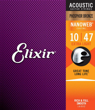 Elixir Nanoweb Phosphor Bronze 16002 Extra Light (10-47) 0