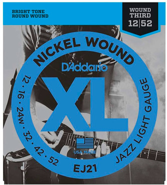 D'Addario EJ21 Nickel Wound Jazz Light (12-52) 0