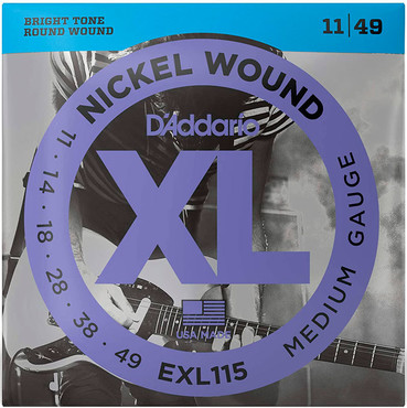 D'Addario EXL115 Nickel Wound Medium Blues Jazz Rock (11-49) 0